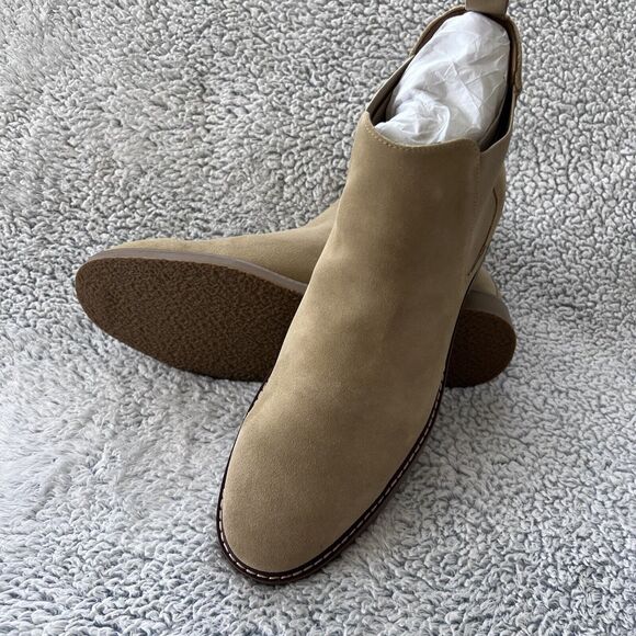 Steve Madden Men Highline Chelsea Boot Size 13 Sand Suede 100% Leather Shoes NEW - Picture 8 of 15